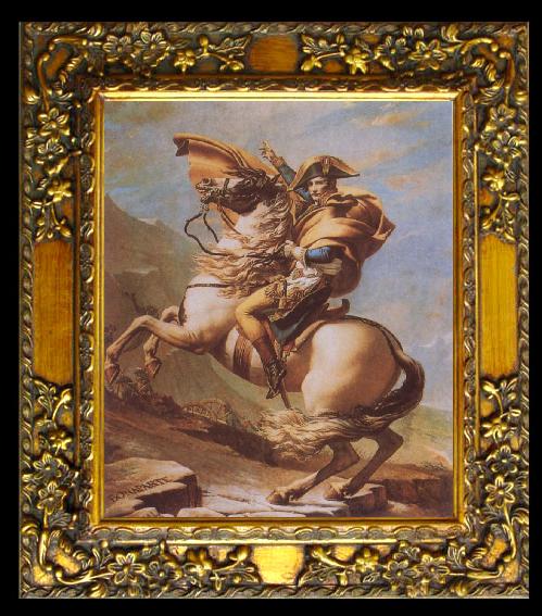 framed  Jacques-Louis  David Napoleon Crossing the Alps, Ta068